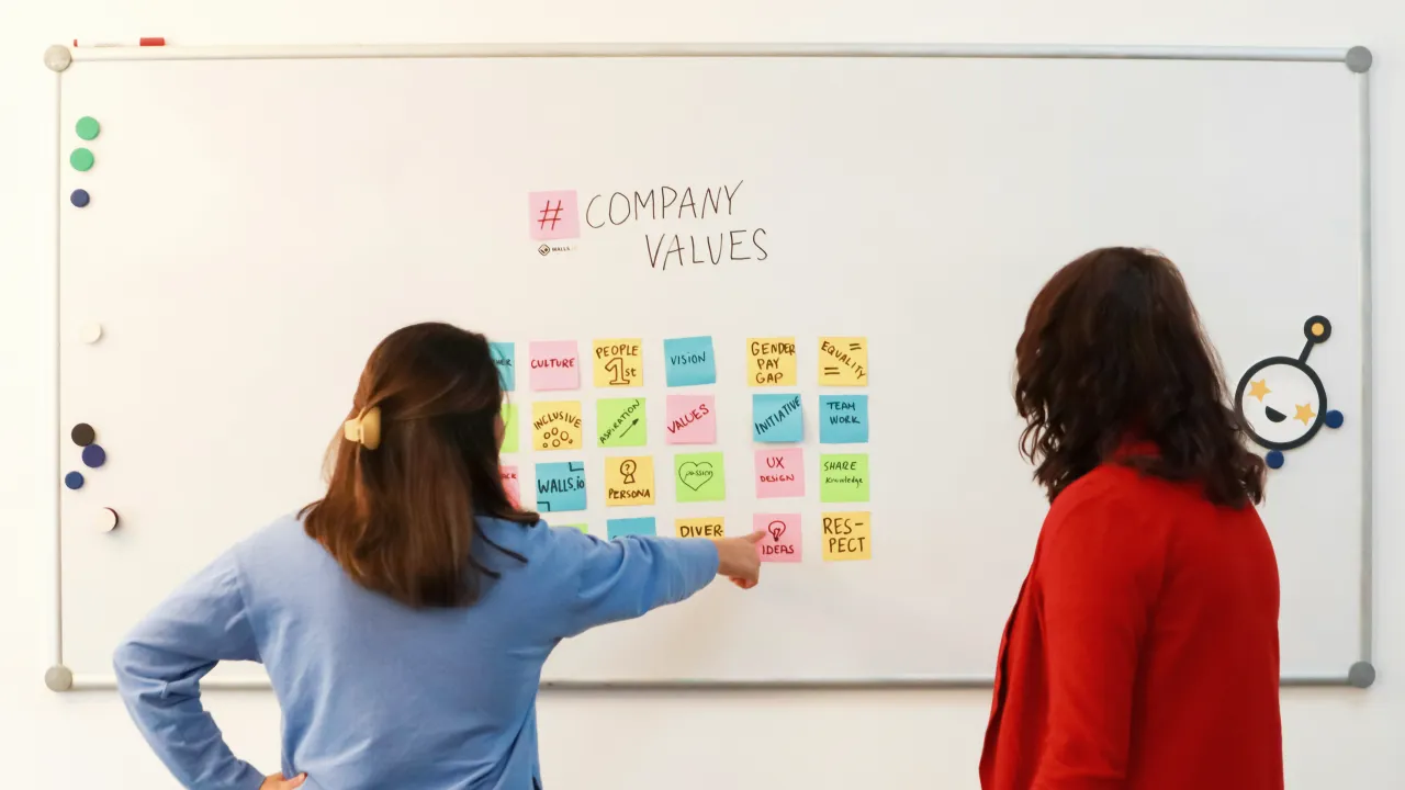 ホワイトボードに書かれた「企業価値」